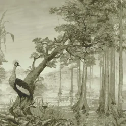 Bronze West Of Java Cotton and Linen Wallcovering Fabric