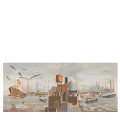 Brown, Gray & Bronze From Land to Sea Polyester Wallcovering Fabric