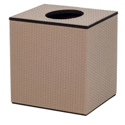 Brown Leather Square Box With Magnetic Lid