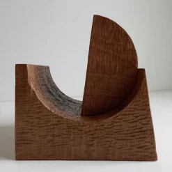 Brown Wood Magazine Rack by Pietro Meccani