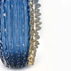 Bulging Submerged-Balloton Navy-Blue & Transparent Vase