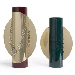 Bustier Totem 2 Green ceramic with metal details Vase