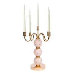 BUTTERFLY CANDELABRA 5 ARMS - PINK