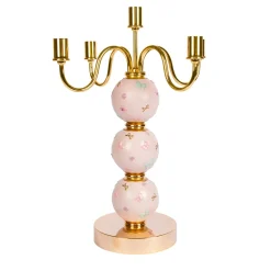 BUTTERFLY CANDELABRA 5 ARMS - PINK
