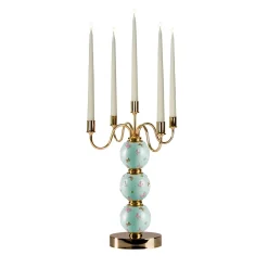 BUTTERFLY CANDELABRA 5 ARMS - LIGHT BLUE