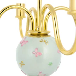 BUTTERFLY CANDELABRA 5 ARMS - LIGHT BLUE