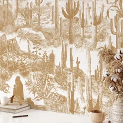 Cactus Landscape Boho Wallpaper