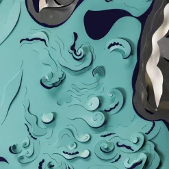 Caelum Contingo Blu Di Prussia Wall Sculpture by Matteo Cibic