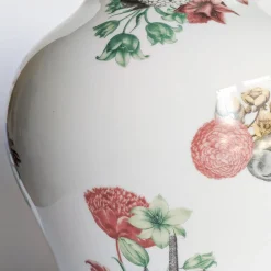 Cairo Amphora Porcelain Vase With Flowers And Architectures H27Cm