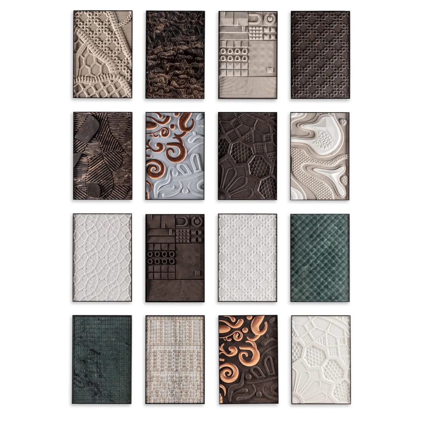 Caltagirone Bardiglio Marble & Copper Leaf Decorative Panel