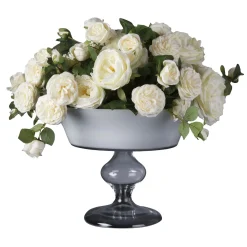Camilla Roses Faux Floral Composition with Vase