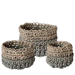 Canapa Set of 3 Gray Baskets by Rosanna Contadini