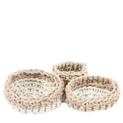 Canapa Set of 3 White Baskets by Rosanna Contadini