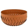Canaria Large Braided Brown Leather Basket