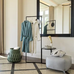 Canaria Tall Braided Green Leather Basket