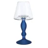 Candel Blue Glass Candlestick Holder