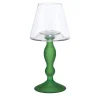 Candel Green Glass Candlestick Holder