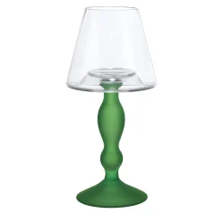 Candel Green Glass Candlestick Holder