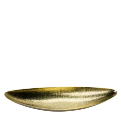Canoa Canoe-Like Hammered Golden Brass Centerpiece