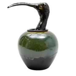 Canopo Ibis Black & Green Vase