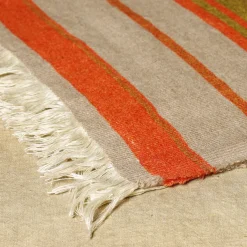 Capitano Fringed Polychrome Wool & Linen Blanket