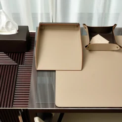 Cappuccino and chocolate leather vide poche #2