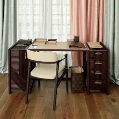 Cappuccino and chocolate leather vide poche #2