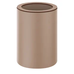 Cappuccino Leather Waste Basket