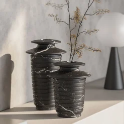 Capua M Black Marquina Vase by Ivan Colominas