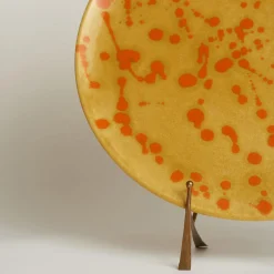 Caramel and Orange Ceramic Decorative Plate