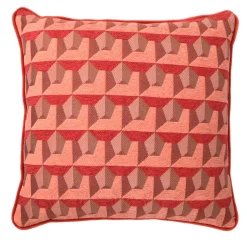 Carrè Cushion In Geometric Relief Jacquard Fabric #1