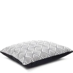 Carrè Cushion in Hypnose Deco Jacquard Fabric and Cotton Velvet