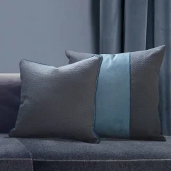 Carrè Degradè Band Cushion in jacquard fabric and silk velvet