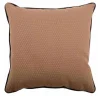 Carrè Square Brown Memo jacquard fabric cushion with Velvet Piping