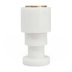 Carrara Marble and Brass Candleholder by Jacopo Simonetti