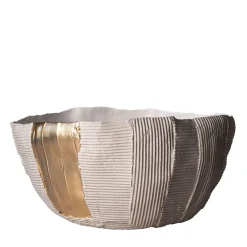 Cartoccio B17/Sabbia Chiaro Bowl with Gold insert