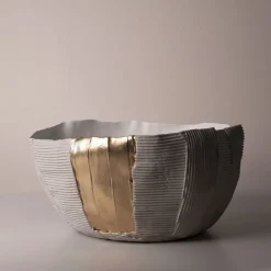 Cartoccio B17/Sabbia Chiaro Bowl with Gold insert