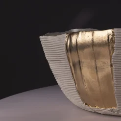 Cartoccio B17/Sabbia Chiaro Bowl with Gold insert