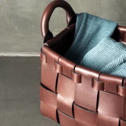 Castagno Small Leather Basket