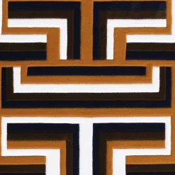 Castelbarco Geometric Brown/Black/White New Zealand Wool Rug