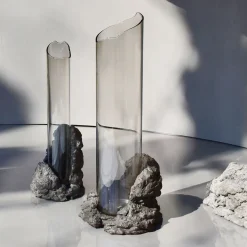 Catharsis Black Glass & Stone Vase #1