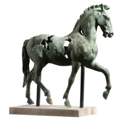 Cavallo Leonardo Frammento Bronze Sculpture