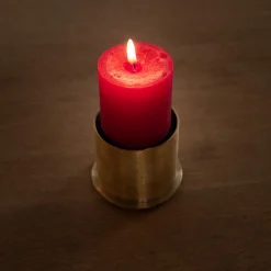 C'era Gold Finish Brass Candle Holder