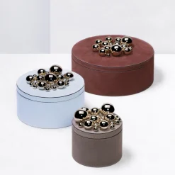 Champagne Sphérades Burgundy Large Round Box