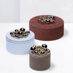 Champagne Sphérades Taupe Small Round Box