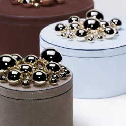 Champagne Sphérades Taupe Small Round Box