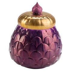 CHARLOTTE PEACOCK CANDLE COVER - PURPLE