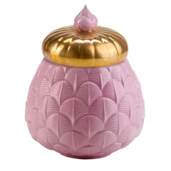 CHARLOTTE PEACOCK CANDLE COVER - PINK