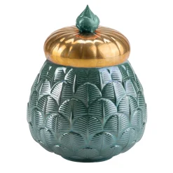 CHARLOTTE PEACOCK CANDLE COVER - GREEN