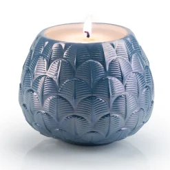CHARLOTTE PEACOCK CANDLE COVER - BLUE